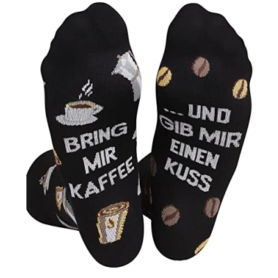 Abbildung von TODO Lustige Socken Herren und Damen, Coole mit Motiv Mehrfarbige, Bunte, Verrückte (43 46, Kaffee Kuss)