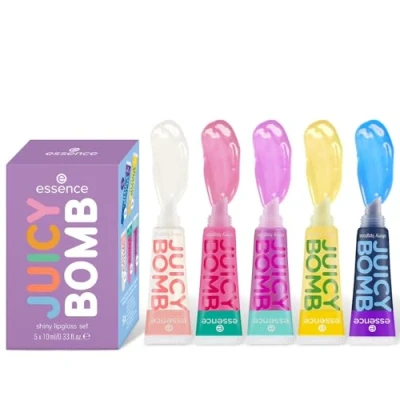 Abbildung von essence JUICY BOMB shiny lipgloss set, Nr. 02, Mehrfarbig, acetonfrei, vegan, ohne Mikroplastikpartikel, glutenfrei, 1er Pack (1pcs)