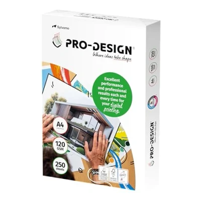 Abbildung von ProDesign Druckerpapier 250 Blatt weiß 120g A4 29,7 x 21 cm