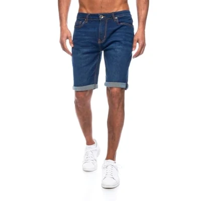 Abbildung von JEEL Herren Kurze Hosen Slim Fit Jeans Shorts 5 Pocket Style Stretch Hose für Männer Basic Washed 1 Navy 32W