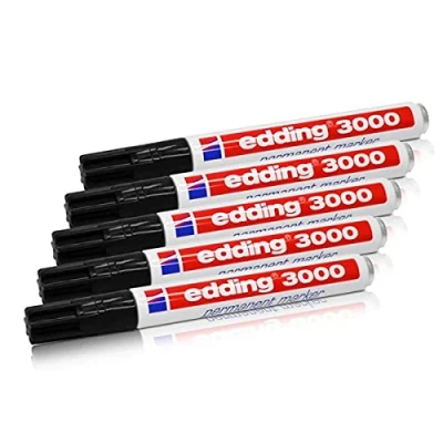 Abbildung von edding Permanentmarker 3000, schwarz, 1,5 3 mm, nachfüllbar, 5er Pack, 4 3000001_5