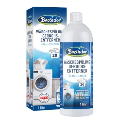Abbildung von Bactador Wäschespülung Geruchsentferner 1L Mikrobiologischer Hygienespüler Wäsche für alle Textilien Enzymreiniger &amp; Hygiene Waschmittel Geruchsneutralisierer