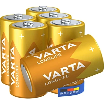 Abbildung von VARTA Batterien C Baby, 6 Stück, Longlife, Alkaline, 1,5V, ideal für Fernbedienungen, Wecker, Radios, Made in Germany