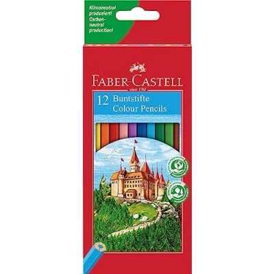 Abbildung von FABER CASTELL 120112 Buntstifte CASTLE Hexagonal, 12er Kartonetui, mehrfarbig