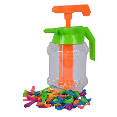 Abbildung von Simba 107796090 Wasserbomben Füllflasche, mit Pumpfunktion und integrierter Knothilfe, 100 Wasserbomben, Füllvolumen 1,4 Liter, Wasserspielzeug