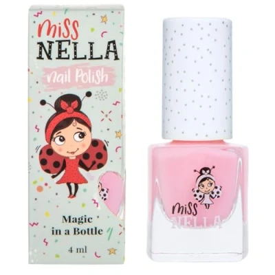 Abbildung von Miss Nella CHEEKY BUNNY abziehbarer Nagellack speziell für Kinder, rosa Glitzer, Peel Off Formel, ungiftig, wasserbasiert und geruchsneutral