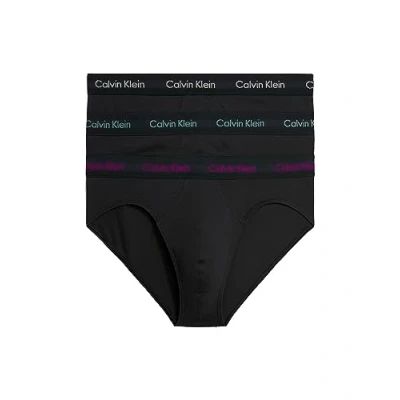 Abbildung von Calvin Klein Herren 3er Pack Hip Briefs Unterhosen Baumwolle mit Stretch, Schwarz (B Wild Aster, Auth Grey, Arctic Lg), XS