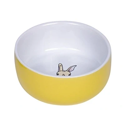 Abbildung von Nobby Nager Keramik Napf Rabbit, gelb/weiß Ø 11cm x 4,5 cm, 1 Stück