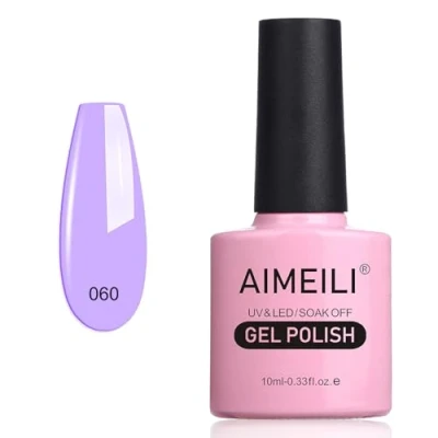 Abbildung von AIMEILI UV LED Gellack ablösbarer Gel Nagellack Lila Polish Neon Lavender (060) 10ml