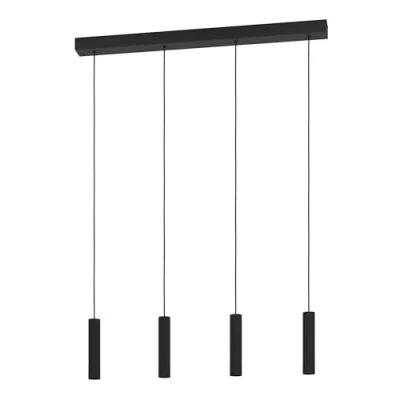 Abbildung von EGLO Hängelampe Almudaina, Pendelleuchte Esstisch 4 flammig, Esszimmerlampe aus Metall in Schwarz, Hängeleuchte warmweiß, 84 cm