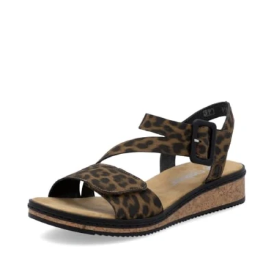 Abbildung von Rieker Damen Klassische Sandalen V3660, Frauen Sandalen,Freizeitschuhe,Sommerschuhe,offene Schuhe,Strandschuhe,Multi (90),38 EU / 5 UK