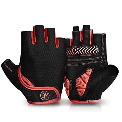 Abbildung von MOREOK Fahrradhandschuhe für Herren Damen Sommer Radsporthandschuhe Halbfinger 5MM SBR Gel rutschfeste/stoßdämpfende Handschuhe Mountainbike, Rennrad &amp; Downhill R XXL