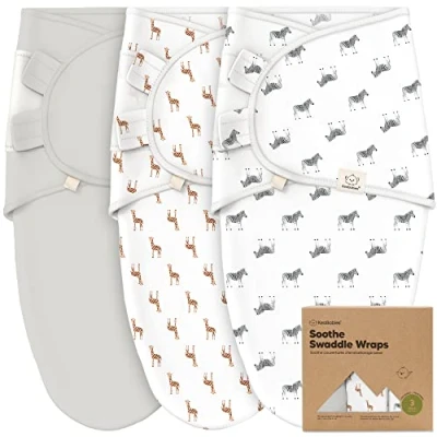 Abbildung von KeaBabies 3 Pack Bio Baby Schlafsack zum Pucken Ergonomische Pucksack 0 Monate, Babyschlafsack Neugeborene, Pucktuch Baby, Puck Pucksack, Wickeldecke (The Wild)