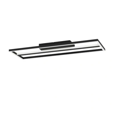 Abbildung von EGLO connect.z Smart Home LED Deckenleuchte Calagrano Z, ZigBee, App und Sprachsteuerung Alexa, warmweiß kaltweiß, RGB Backlight, dimmbare Metall Deckenlampe in Schwarz, 64 x 22 cm