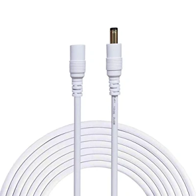 Abbildung von Liwinting 1m/3.28Feet DC Verlängerungskabel 5.5 mm x 2.1 Anschlusskabel DC/Gleichstrom Verbinderkabel Verteiler Männlich zu Weiblich Verbinder für Netzteil,LED,CCTV Kamera Power Weiß
