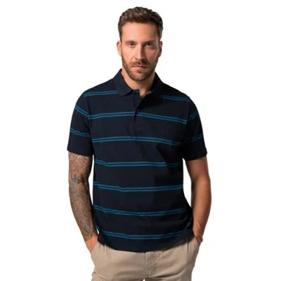 Abbildung von JP1880 Short Sleeve Stripes UP TO 8 XL Poloshirt, Herren, Größe: XXL, Navy blue
