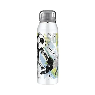 Abbildung von alfi KIDS ISO BOTTLE 500ml, goal, Isoliertrinkflasche Kinder Edelstahl, absolut dicht mit Drehverschluss, hält 12 Std. heiß, 24 kalt, für Kohlensäure, ohne Fingerabdrücke, BPA frei