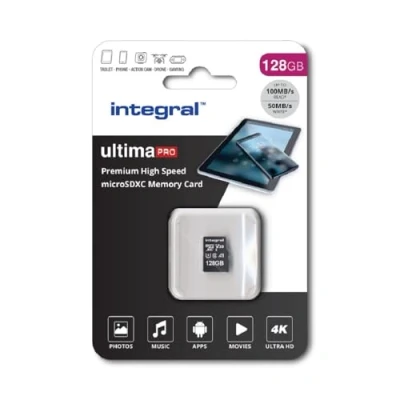 Abbildung von Integral 128 GB Micro SD Karte 4K Video Premium High Speed Speicherkarte SDXC bis zu 100 MB s Lesegeschwindigkeit und 50 Schreibgeschwindigkeit V30 C10 U3 UHS I A1