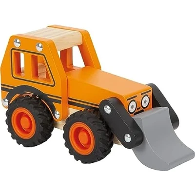 Abbildung von small foot Bagger aus FSC 100% zertifiziertem Holz, Spielfahrzeug mit Frontlader für Kinder ab 18 Monaten, 12447