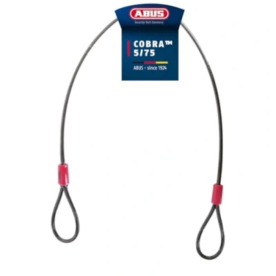 Abbildung von ABUS Schlaufenkabel Cobra 5/75 Stahlseil mit Kunststoff ummantelt Sicherung für Fahrrad und Motorrad Zubehör 75 cm lang, 5 mm stark