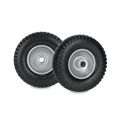 Abbildung von Relaxdays Schubkarrenrad 2.50 4, 2er Set, Vollgummirad, Stahlfelge, Ersatzrad Schubkarre, pannensicher, 80 kg, schwarz
