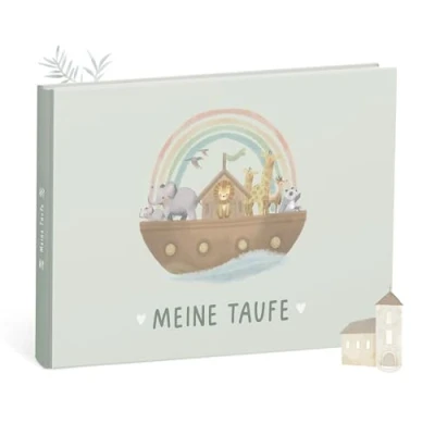 Abbildung von mintkind Erinnerungsalbum Taufbuch Meine Taufe Arche Salbei Geschenk zur für Jungen und Mädchen von Patentante oder Patenonkel liebevoll gestaltetes Buch besondere Momente