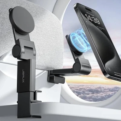 Abbildung von JSAUX kompatibel für Magsafe Handyhalter Flugzeug, Magnetische Flugzeug Reiseessentials, Handyhalterung, Universelle Reiseessentials zum Fliegen iPhone 15 14 13