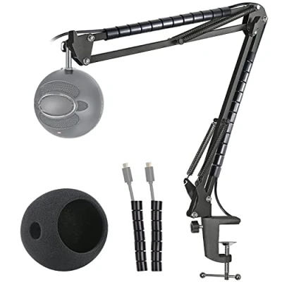 Abbildung von Blue Snowball iCE Mikrofonarm, Popschutz und Flexibler Kabelkanal Mikrofonständer kompatibel mit Mikrofon Arm von YOUSHARES