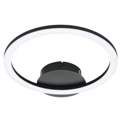Abbildung von EGLO connect.z Smart Home LED Deckenlampe Parrapos Z, ZigBee, App und Sprachsteuerung Alexa, Lichtfarbe einstellbar (warmweiß kaltweiß), dimmbar, Deckenleuchte schwarz weiß, 34 x 30 cm