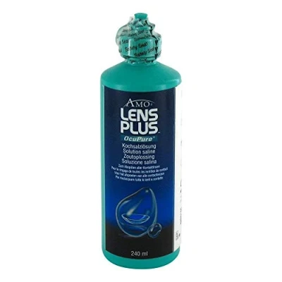 Abbildung von AMO Lens Plus OcuPure Saline Sterile Kochsalzlösung zum Abspülen und Benetzen aller Kontaktlinsen Ohne Konservierungsstoffe 1 x 240 ml