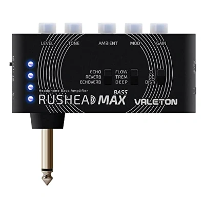 Abbildung von Valeton Rushead Max Bass Kopfhörer Verstärker Multi Effects USB Aufladbar Portabel Hosentasche Schlafzimmer Plug In Mini Kopfhörerverstärker