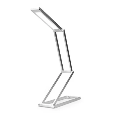 Abbildung von kwmobile LED Aluminium Tischlampe faltbar Akku Nachttisch Leselampe dimmbar Micro USB Ladekabel Schreibtischlampe Faltlampe in Silber