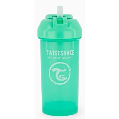 Abbildung von Twistshake Straw Cup Auslaufsicher Trinklernflasche mit Weicher Trinkhalm 360 ml, Strohhalmbecher für Kinder Strohhalm, ab 6 Monaten, BPA Frei, Pastellgrün