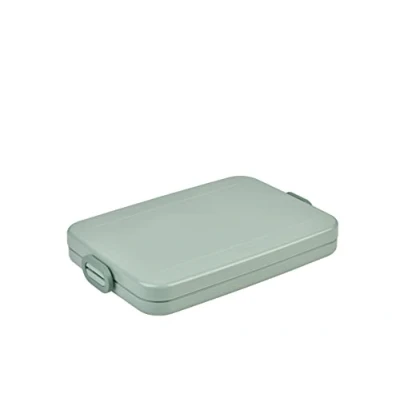 Abbildung von Mepal Brotdose Flat To Go Lunchbox für 4 Brotscheiben Meal Prep Box Erwachsene Essenbox mit Unterteilung Nordic sage