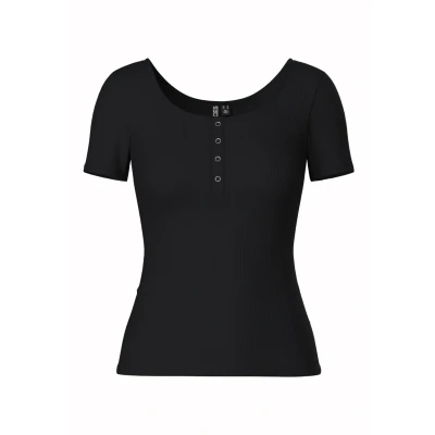 Abbildung von Pieces NOOS Tshirt print, Damen, Größe: XS, Black