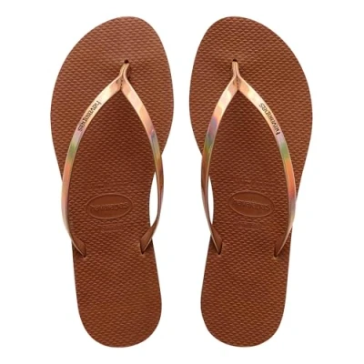 Abbildung von Havaianas Damen Metallic Rust Flip Flop, rust, 35/36