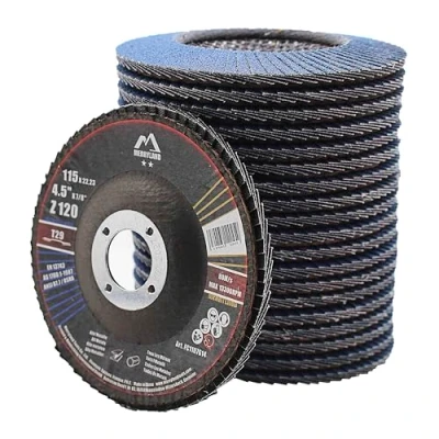 Abbildung von Merryland Fächerscheibe 115 Metall Edelstahl Stahl für Winkelschleifer, 115mm 120K T29 Lamellenscheibe Zirkonkorund Blau Schleifmopteller 20 Stück, Craft Line FC1107614