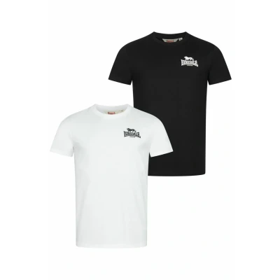 Abbildung von Lonsdale Herren T Shirt Normale Passform Doppelpack BLAIRMORE, Black/White, 5XL