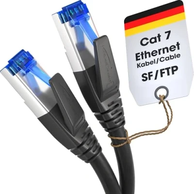 Abbildung von KabelDirekt Cat 7 Netzwerkkabel, bruchfest konstruiert 5 m 10 Gigabit Lan Kabel &amp; Ethernet (Patchkabel geeignet für Highspeed Netzwerke, Gaming, Switch, Router, PC und Modem, RJ45)