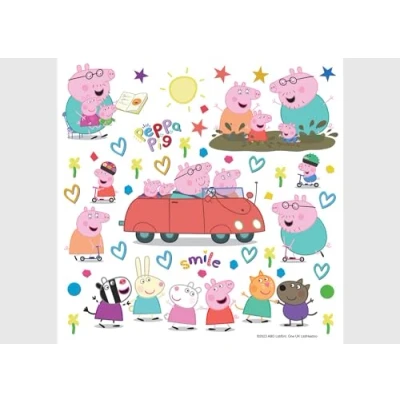Abbildung von Peppa Pig Auto Kinderzimmer Wandstickers, Wandtattoo junge deko von AG Design 30 x cm ADKS 3848
