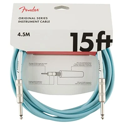 Abbildung von Fender Original Series Instrumentenkabel, für E Gitarre und Bass, 4,5m, Gerade/Gerade, Daphne Blue