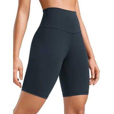 Abbildung von CRZ Yoga Butterluxe Damen Radlerhose Kurze Sporthose High Waist Sommer Shorts Laufshorts Fitness Hose 20cm Echte Marine 38
