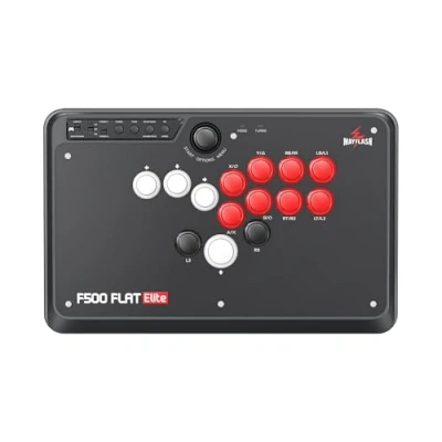 Abbildung von MAYFLASH F500 FLAT Elite Fight Stick All Button Arcade Leverless Controller mit Sanwa OBSF Tasten für PS4, PC, Xbox Series S/X, Switch, Steam Deck, macOS, Android, Raspberry Pi und mehr