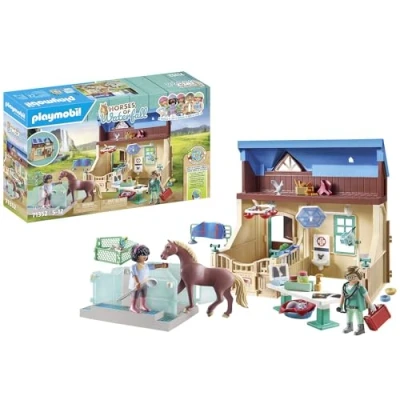 Abbildung von PLAYMOBIL Horses of Waterfall 71352 Reittherapie &amp; Tierarztpraxis, schnelle Heilung der kranken Tiere Dank Phil und Harleen, nachhaltiges Spielzeug für Kinder ab 5 Jahren