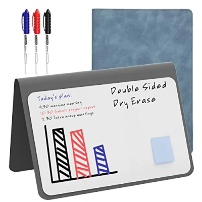 Abbildung von NEWYES Tragbares löschbares Whiteboard mit 3 Farbstiften, wochenplaner abwischbar Memoboard geeignet für Besprechungsnotizen, Einkaufslisten, Haushaltsplan Memos (24 * 34cm)