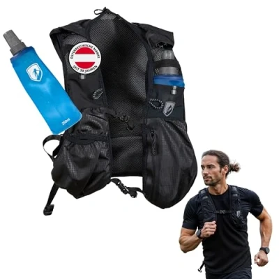 Abbildung von ALPIN LOACKER Trailrunning Weste Herren &amp; Damen I Laufrucksack mit Trinkflasche 2X 250ml Rucksack Trinksystem ideal als Marathon Laufweste und Trinkrucksack