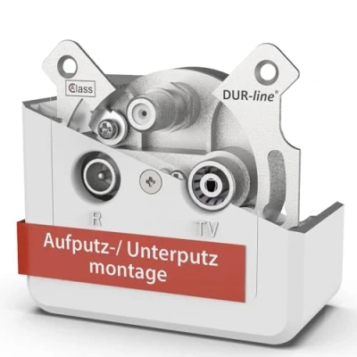 Abbildung von DUR line Antennendose 3 loch SAT Kabelfernsehen DVB T Radio Unicable für Aufputz und Unterputz geeignet (Enddose, digitaltauglich)