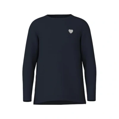Abbildung von Name it MIT Glitzer Langarmshirt für Kinder, Größe: 122/128, Dark sapphire