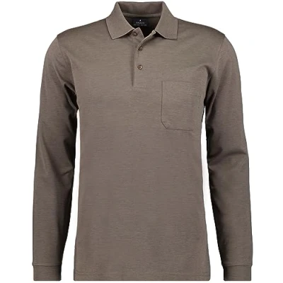 Abbildung von Ragman Herren Softknit Polo Langarm, Macchiato, L