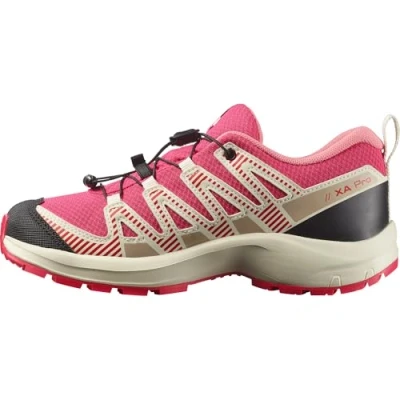 Abbildung von Salomon XA PRO V8 Waterproof Unisex Hikingschuh für Kinder, Größe: 31, Rouge red/vanilla ice/flamingo pink Textil/synthetik